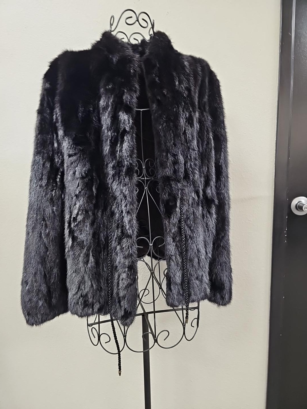 Black Beaver Fur Jacket, Made In GREECE- Women